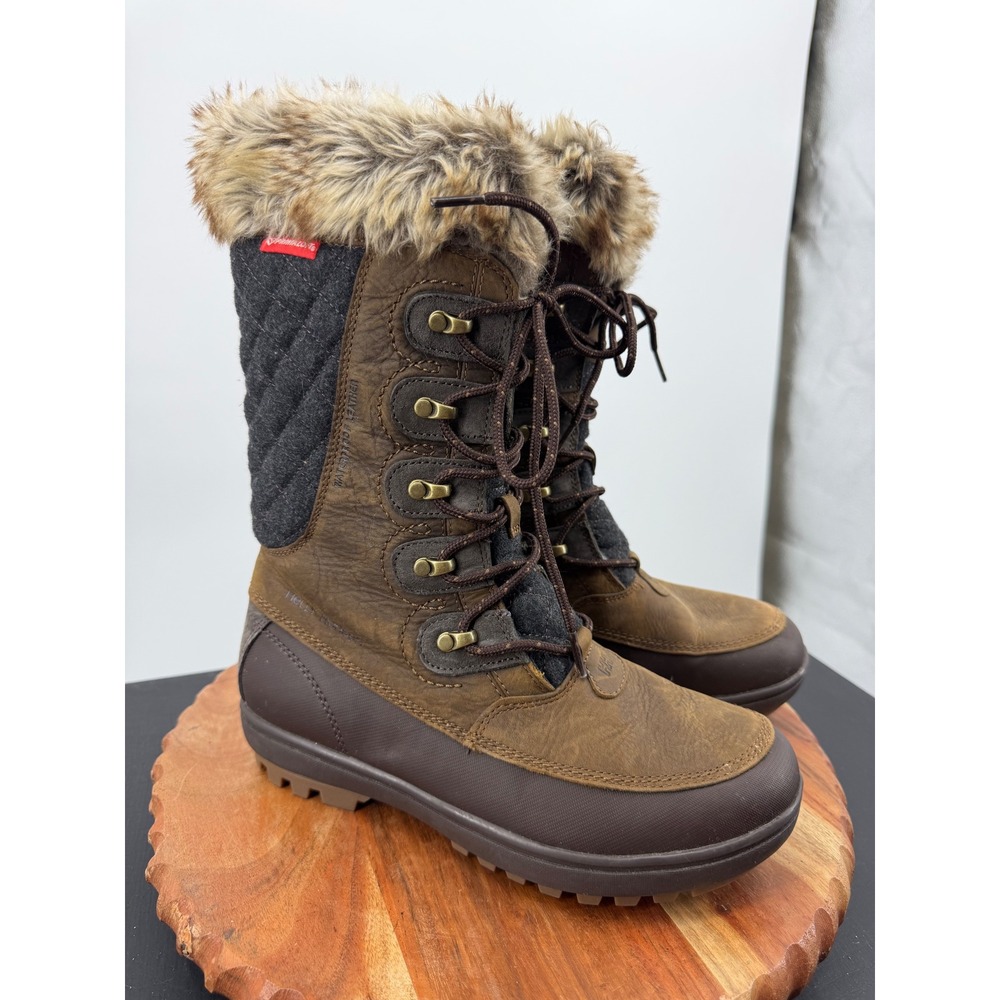 Helly Hansen Garibaldiâ Winter Boots Women 8 Brown Waterproof Insulated Faux Fur